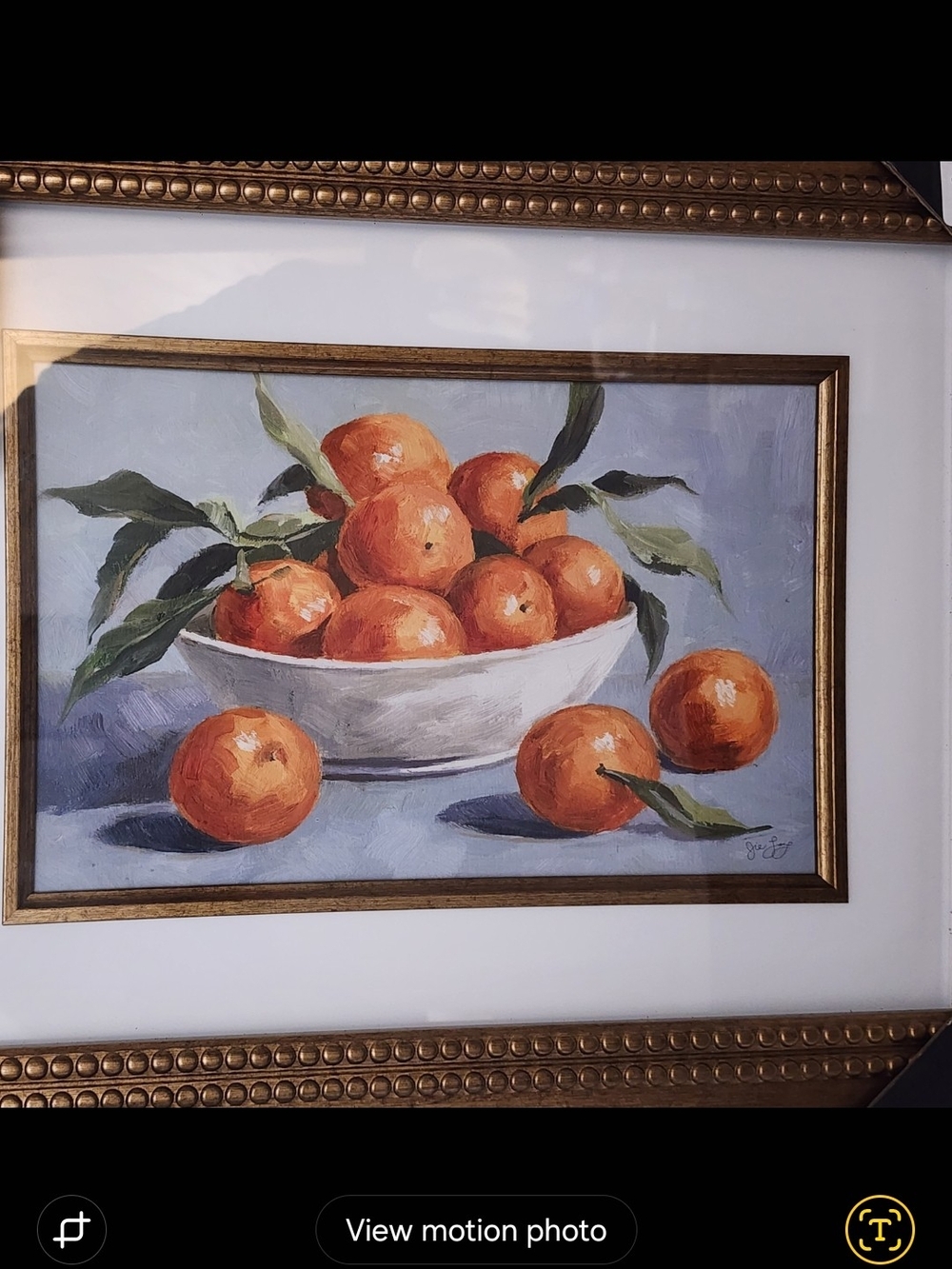 Still Life Bowl of Oranges Wall Art - Orange